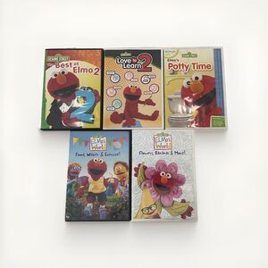 Best of Elmo's World Movie Lot (5 DVDs) Flowers Bananas Potty Time Love 2 Learn